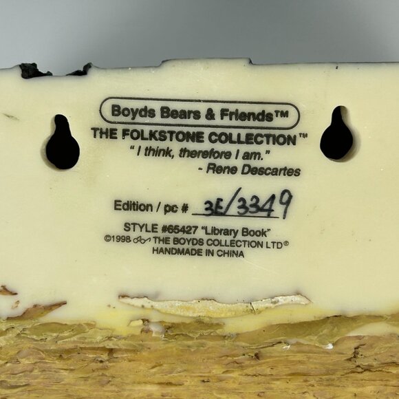 Boyds Bear & Friends Folkstone Library Book Think 3E Figurine Wall Shelf 65427 - Picture 9 of 12